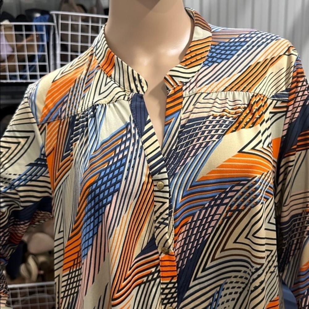 BCBGMaxAzria Women's Multicolor Geometric Blouse